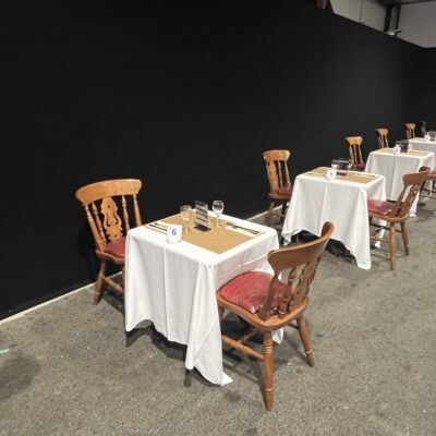 Cloison coton noir espace repas